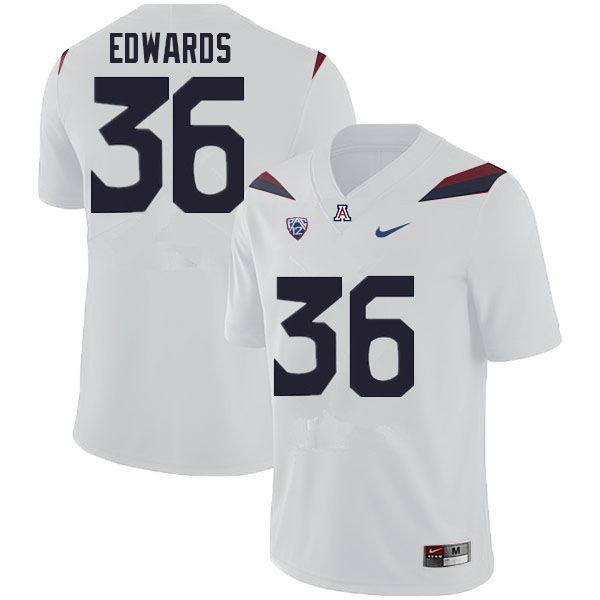 Men #36 RJ Edwards Arizona Wildcats College Football Jerseys Sale-White - Click Image to Close